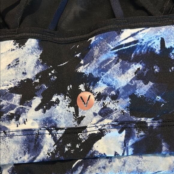 LIVI 18 20 NWT No-Wire Sports Bra Abstract Blue Black Comfot Yoga Low Impact - Picture 12 of 14